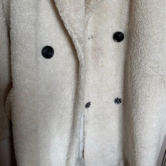 Lucky Brand Double Breasted Faux Teddy Fur Coat 2X - Picture 6 of 12
